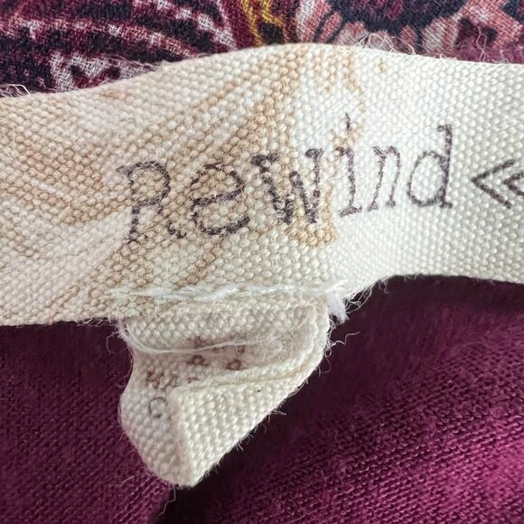 Rewind Mixed Media Bohemian Fairy Lightweight Floral Chiffon Womens Top Small - Picture 2 of 10